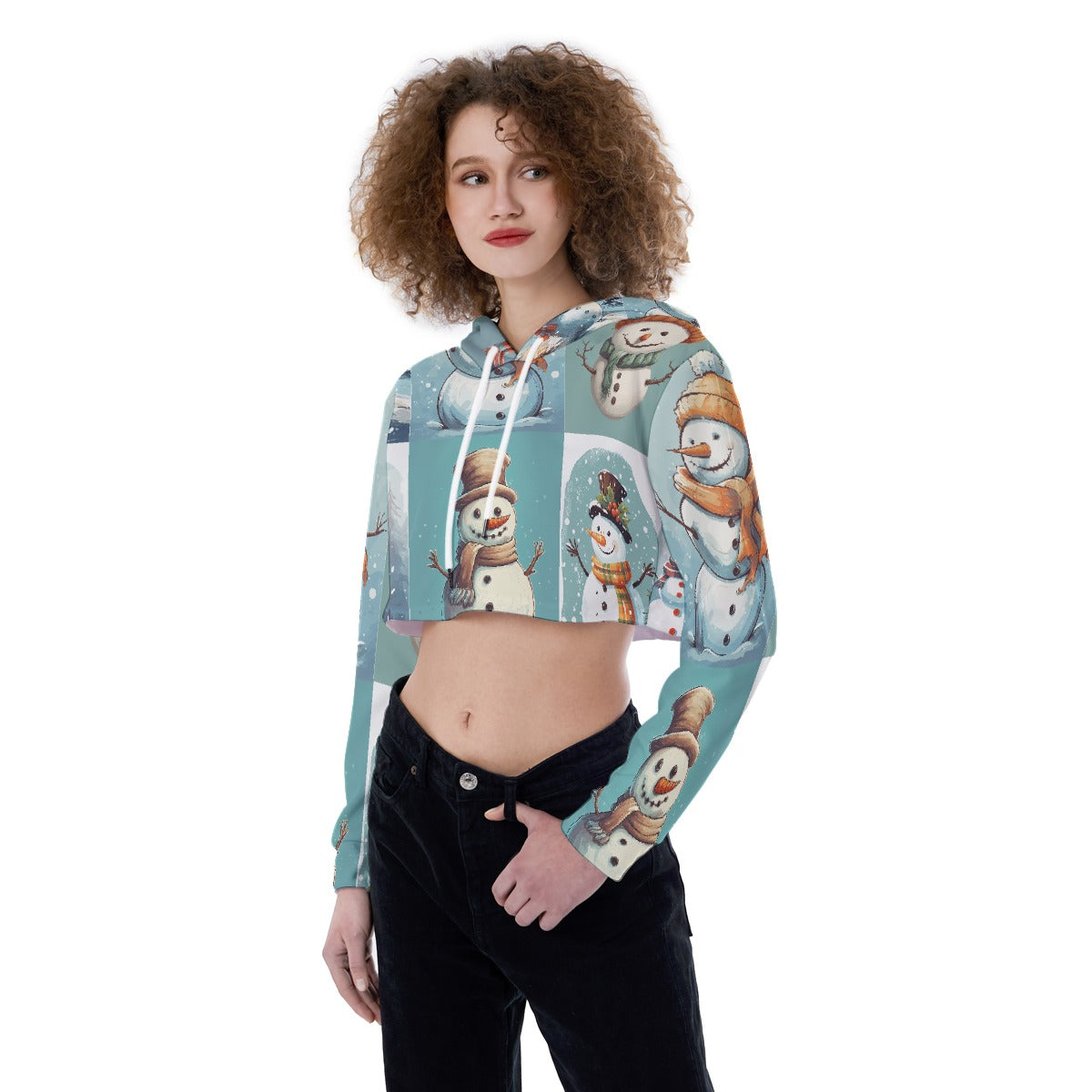 All-Over Print Women's Crop Top Hoodie