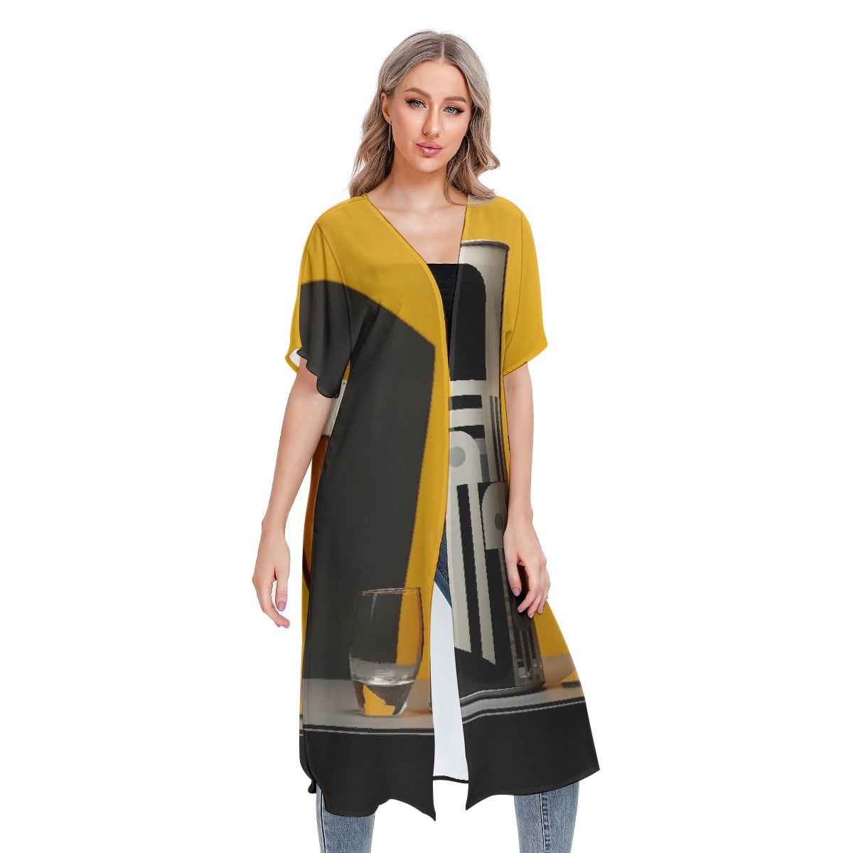 All-Over Print Women's Short Sleeve Cardigan