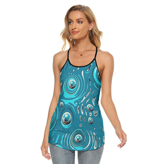 All-Over Print Women's Criss-Cross Open Back Tank Top