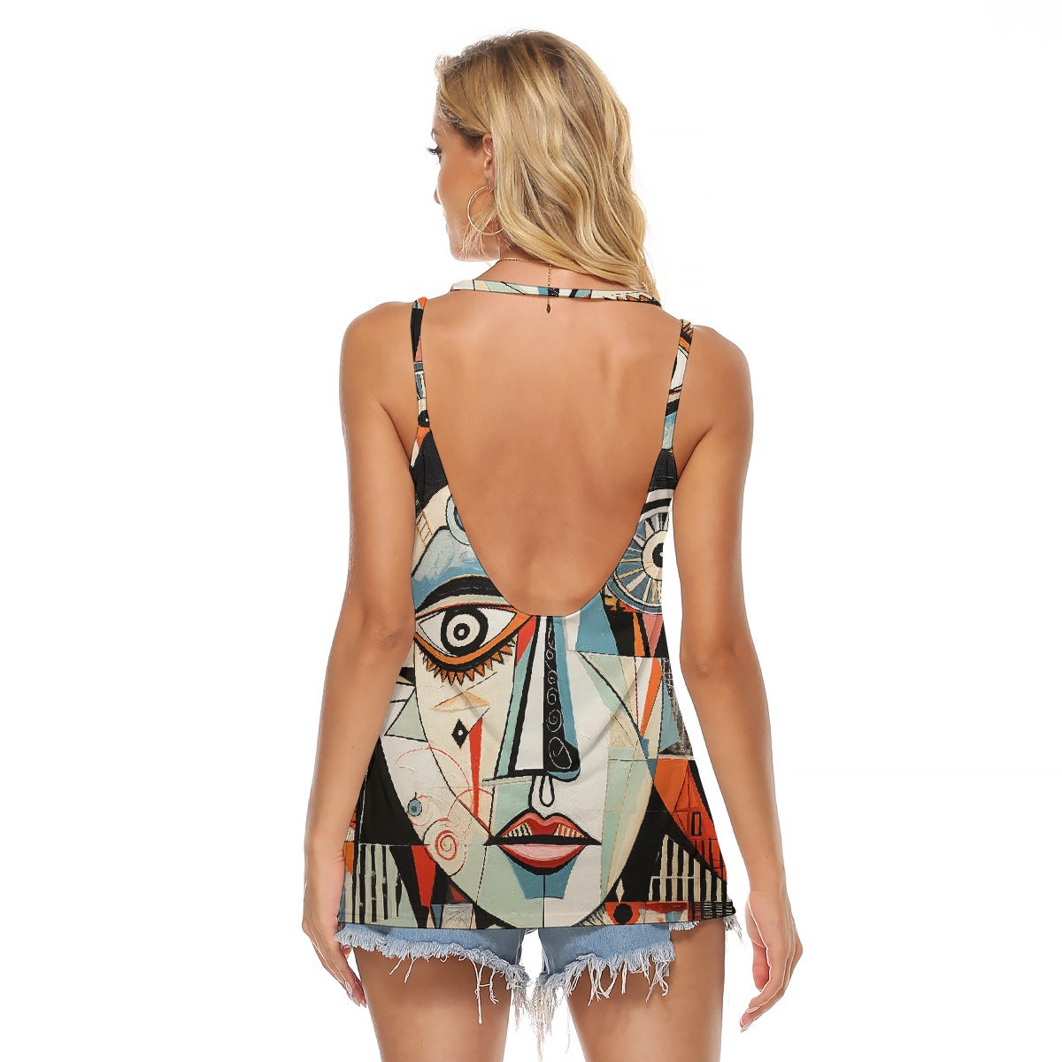 All-Over Print Women's Halter Top With Backless