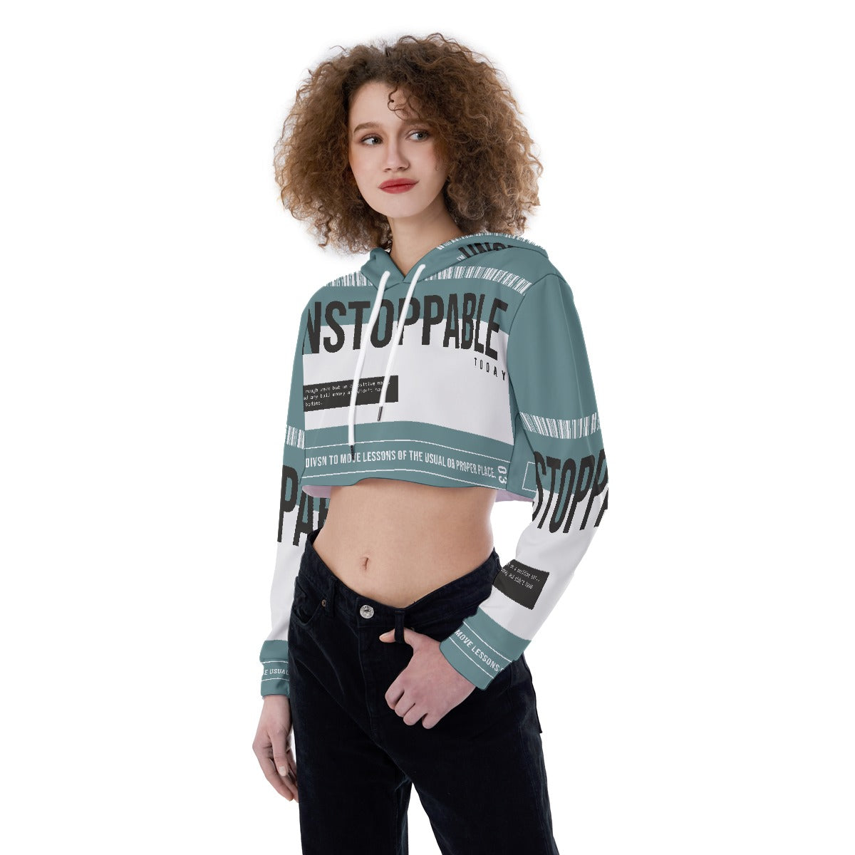 All-Over Print Women's Crop Top Hoodie