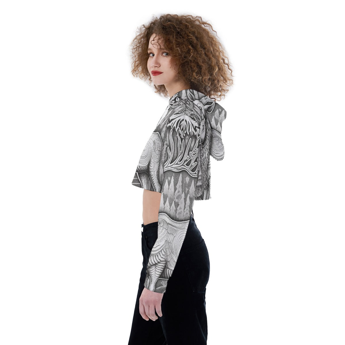 All-Over Print Women's Crop Top Hoodie
