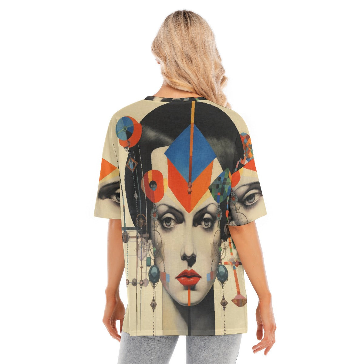 All-Over Print Women's Short Sleeves T-shirt With Hem Split
