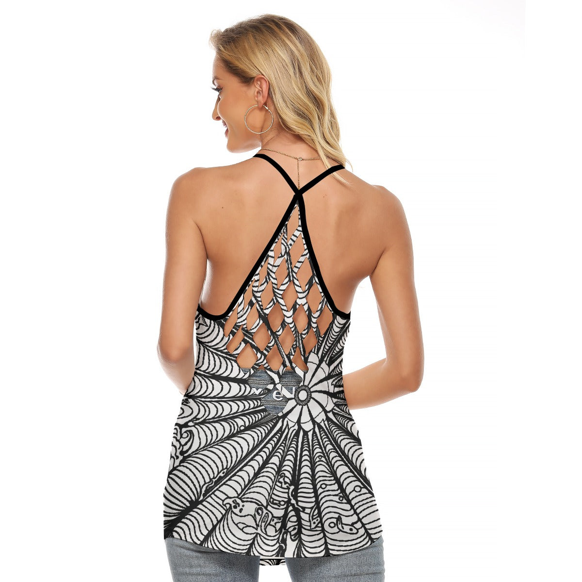 All-Over Print Women's Criss-Cross Open Back Tank Top