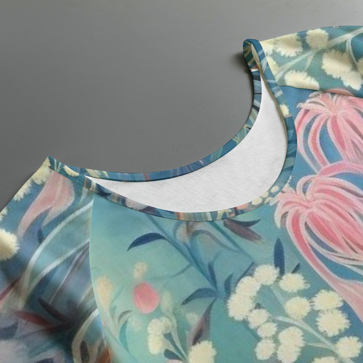 All-Over Print Women's Round Neck T-shirt With Raglan Sleeve