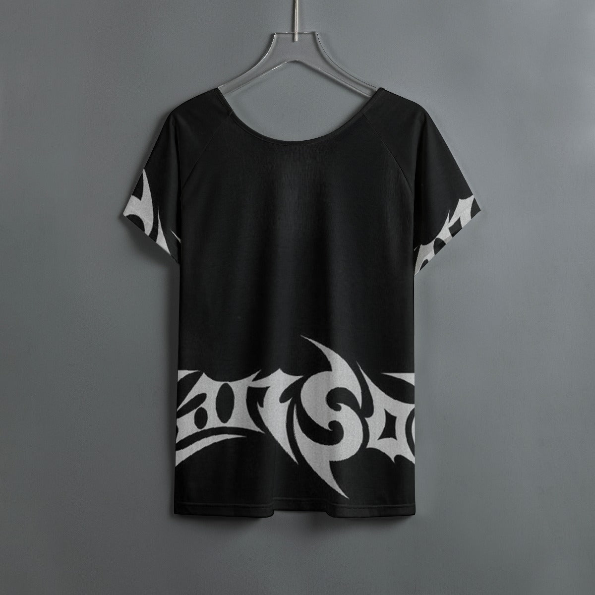 All-Over Print Women's Round Neck T-shirt With Raglan Sleeve