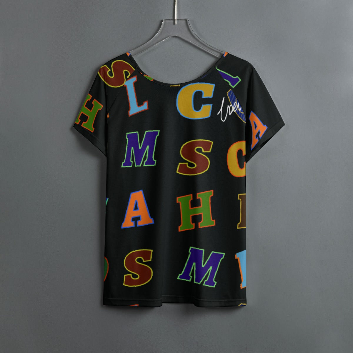 All-Over Print Women's Round Neck T-shirt With Raglan Sleeve