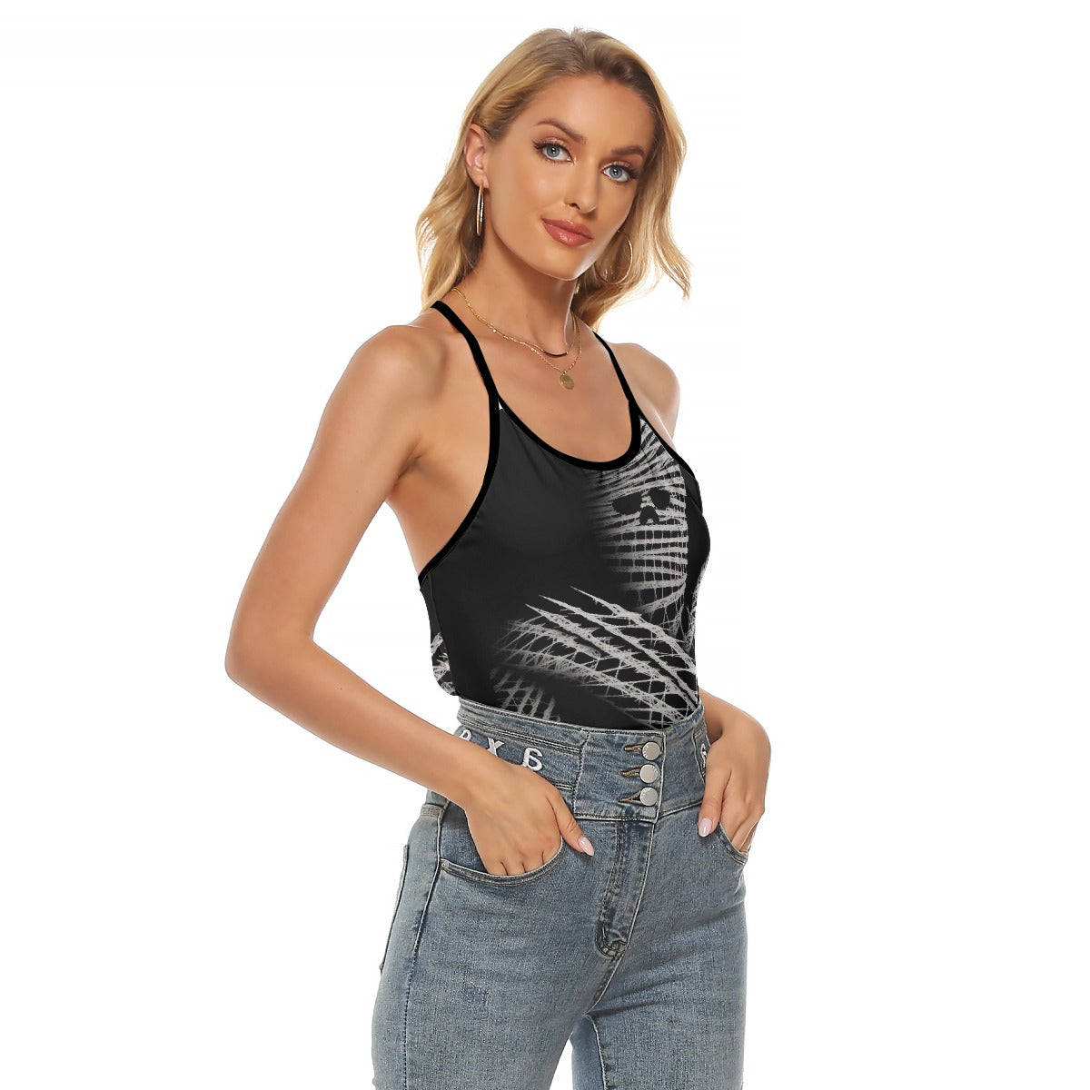 All-Over Print Women's Criss-Cross Open Back Tank Top
