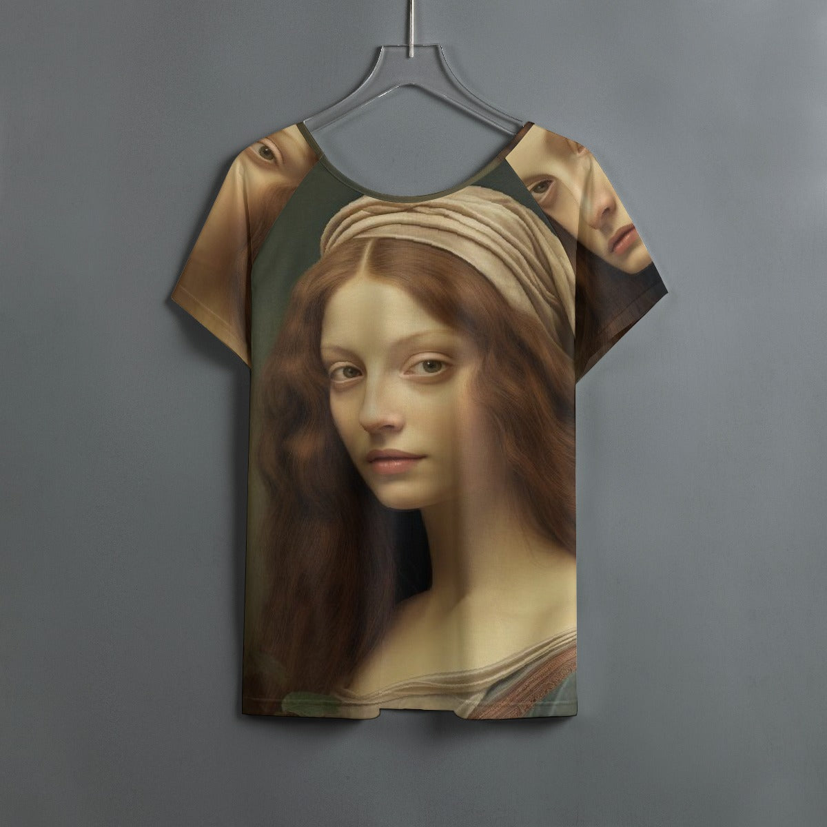 All-Over Print Women's Round Neck T-shirt With Raglan Sleeve
