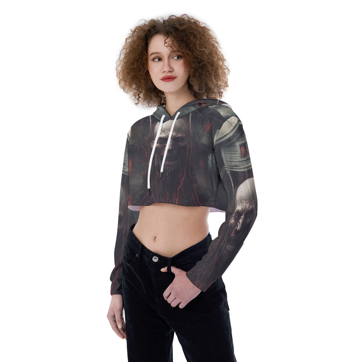 All-Over Print Women's Crop Top Hoodie