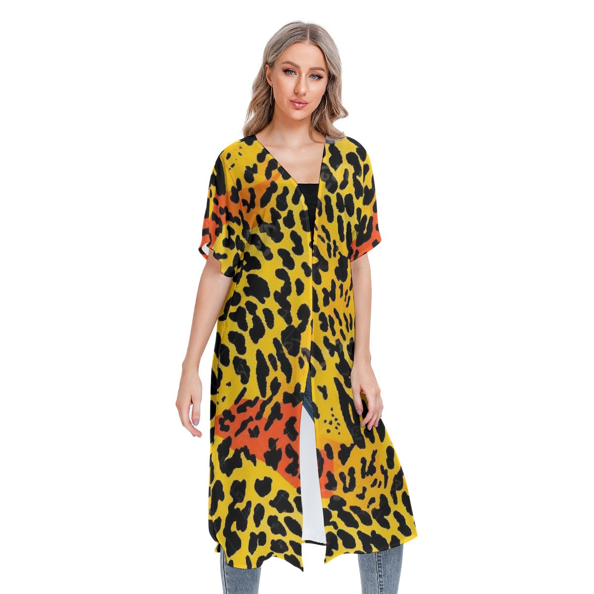 All-Over Print Women's Short Sleeve Cardigan