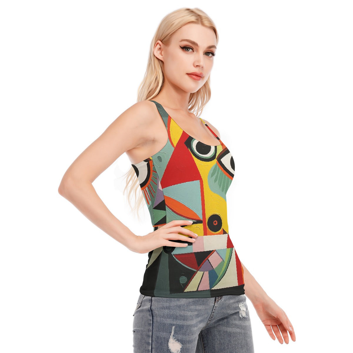 All-Over Print Women's Racer Vest | 190GSM Cotton