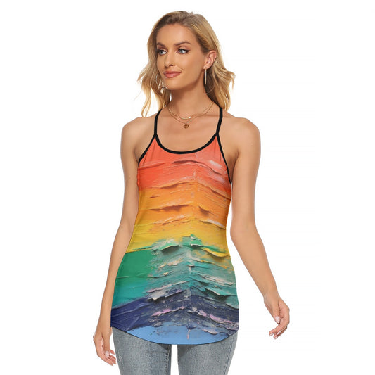 All-Over Print Women's Criss-Cross Open Back Tank Top
