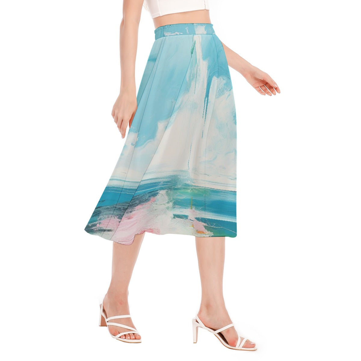 All-Over Print Women's Long Section Chiffon Skirt