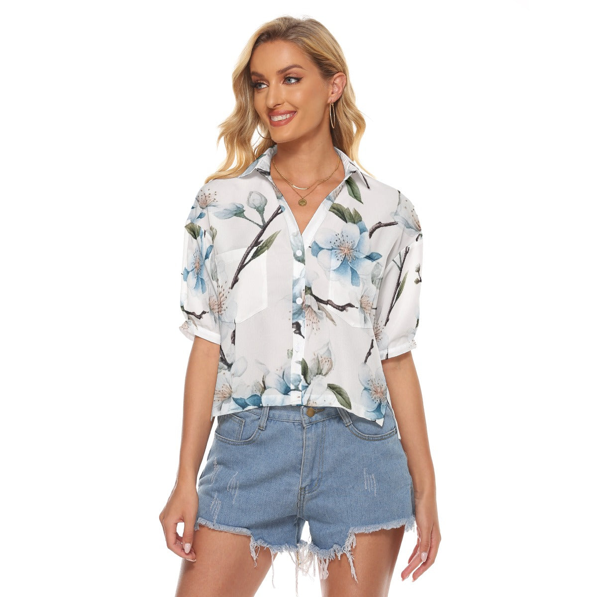 All-Over Print Women's V-neck Shirts
