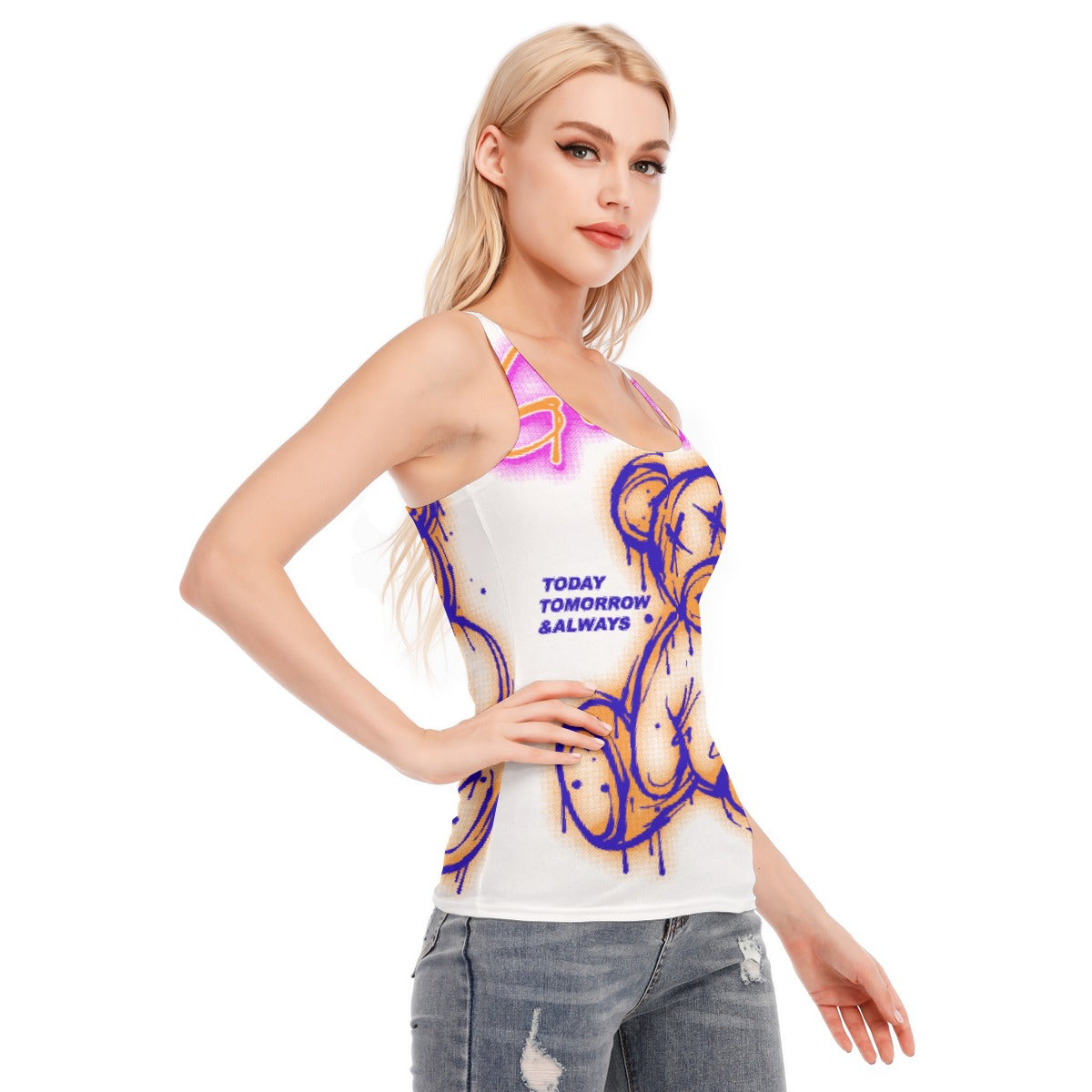All-Over Print Women's Racer Vest | 190GSM Cotton
