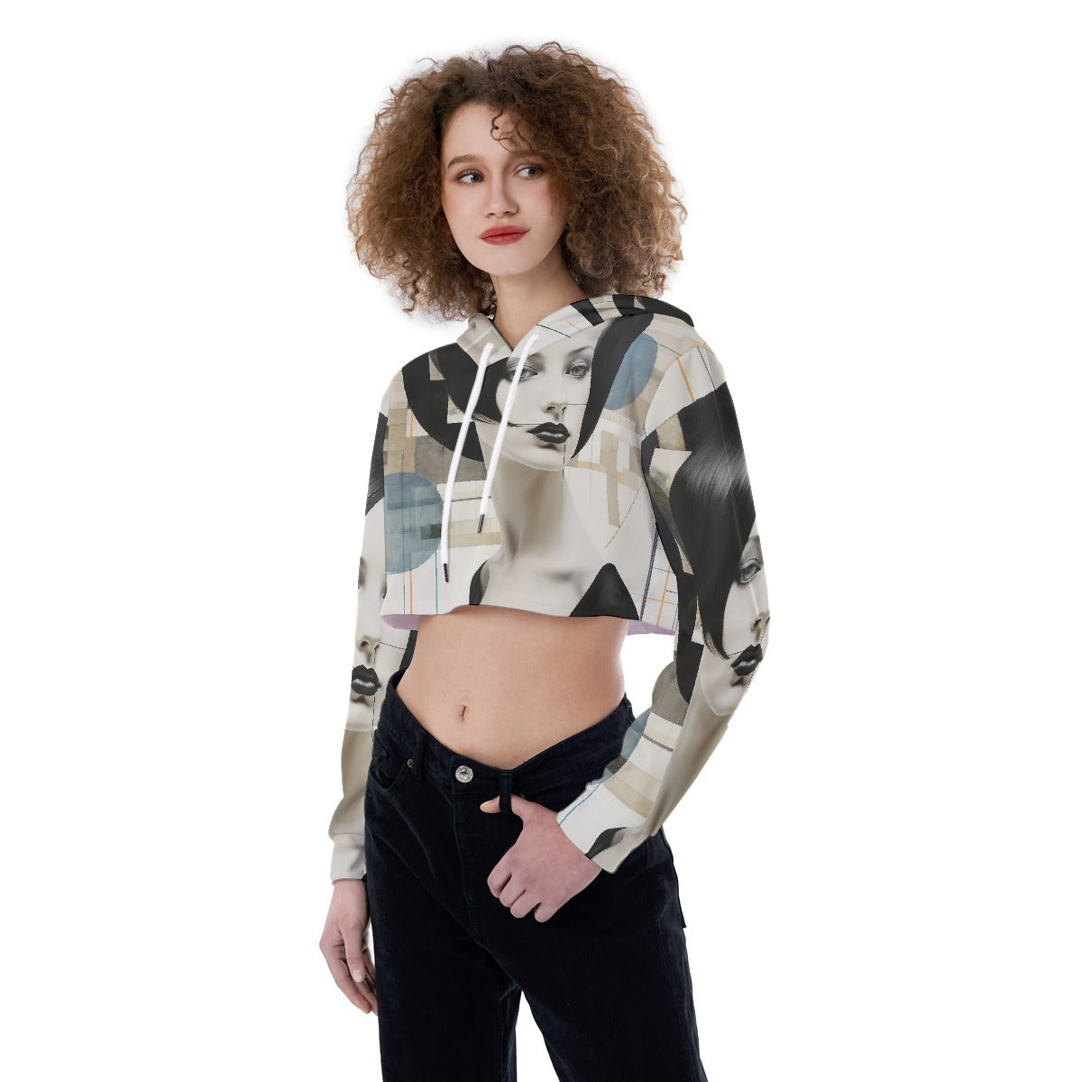 All-Over Print Women's Crop Top Hoodie