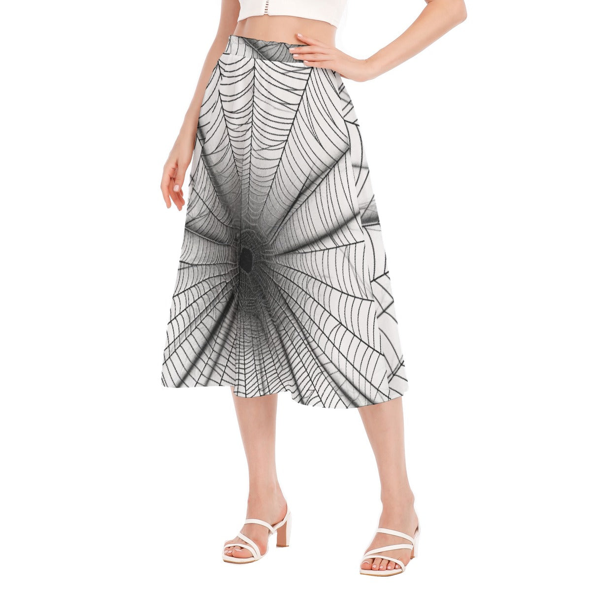 All-Over Print Women's Long Section Chiffon Skirt