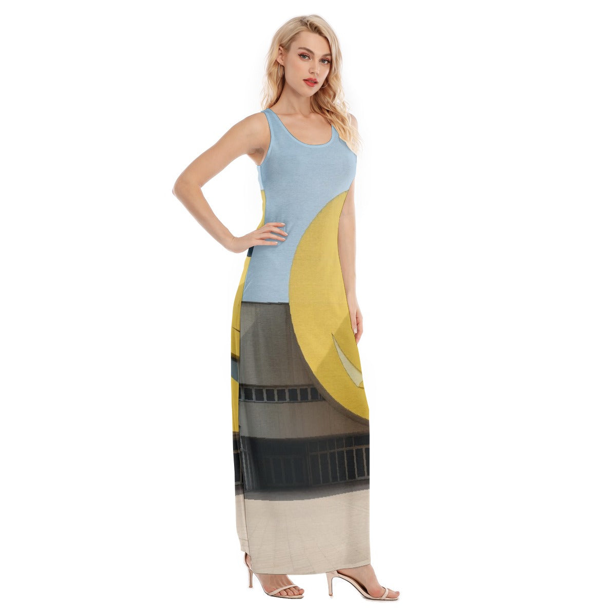 All-Over Print Women's Vest Dress | Length To Ankle