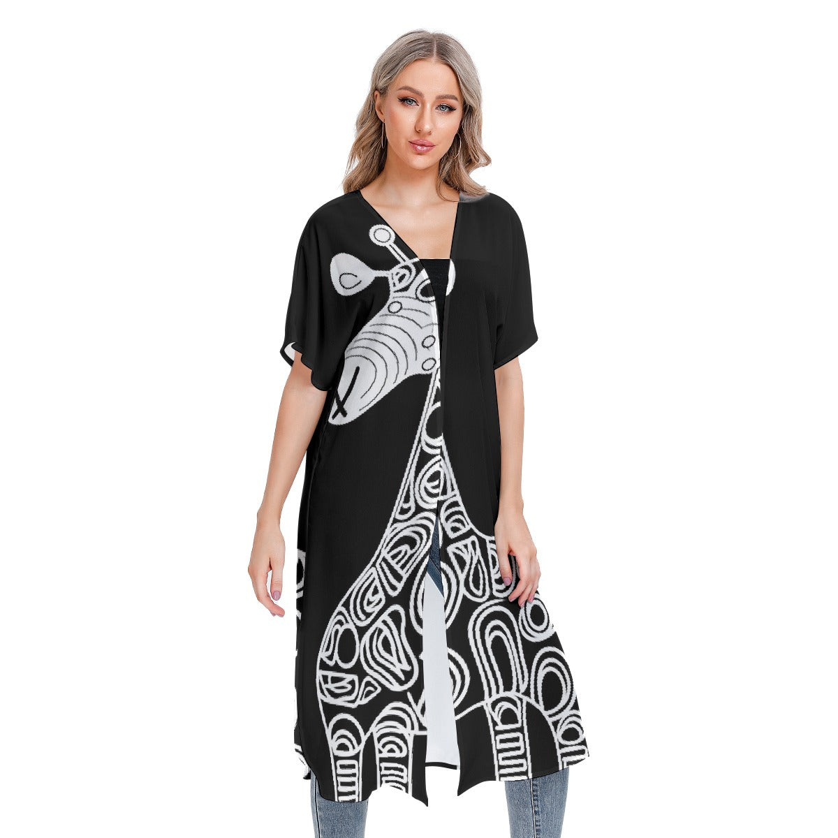 All-Over Print Women's Short Sleeve Cardigan