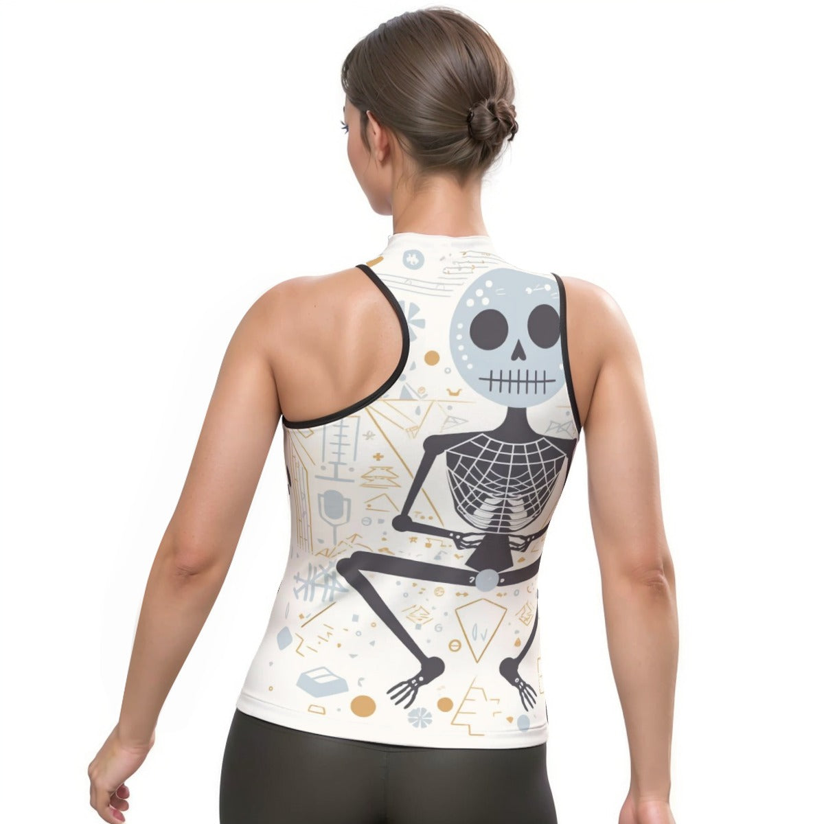 All-Over Print Women's Halter Sleeveless Asymmetrical Tank Top