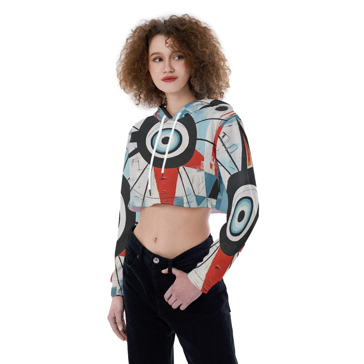 All-Over Print Women's Crop Top Hoodie