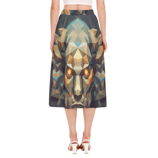 All-Over Print Women's Long Section Chiffon Skirt
