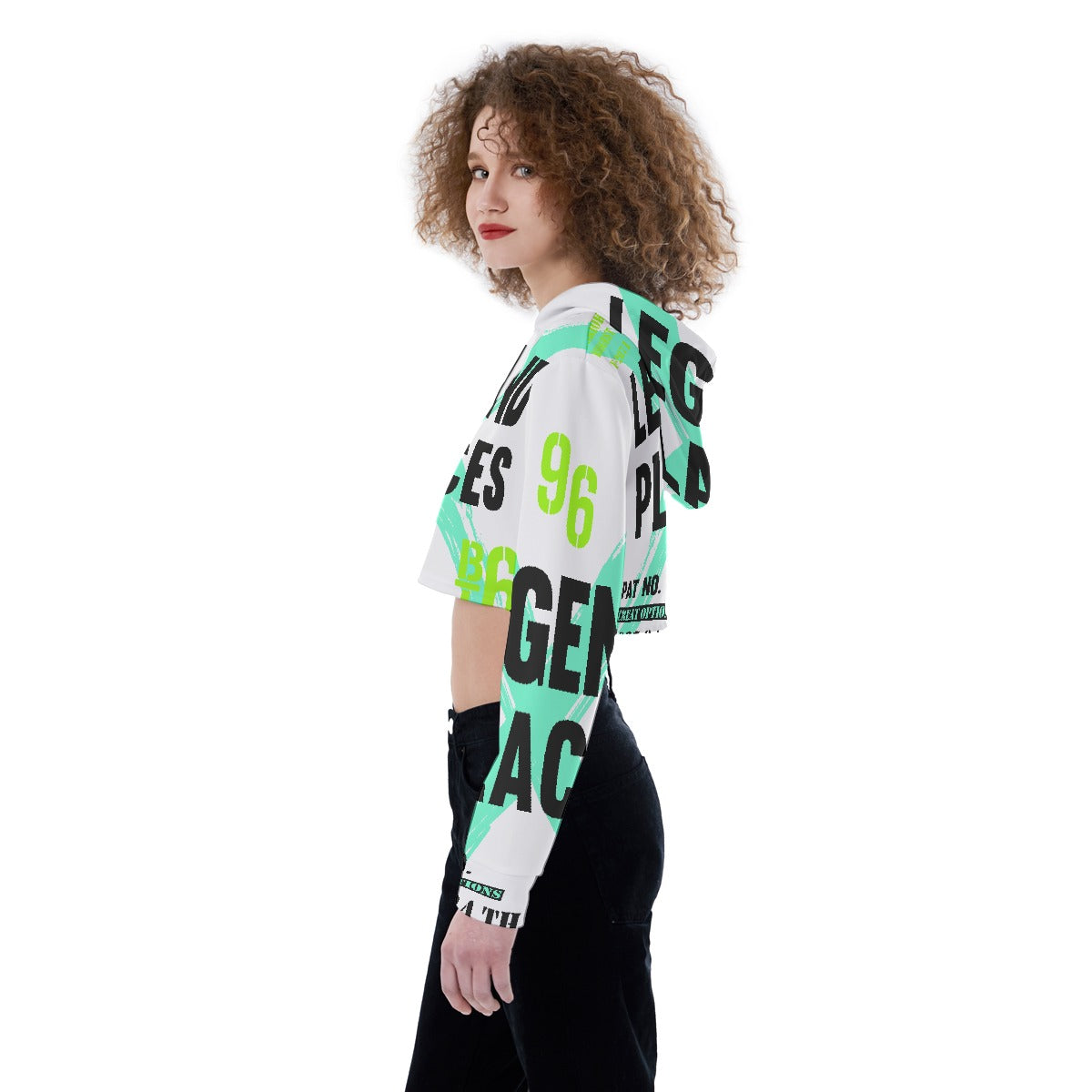 All-Over Print Women's Crop Top Hoodie