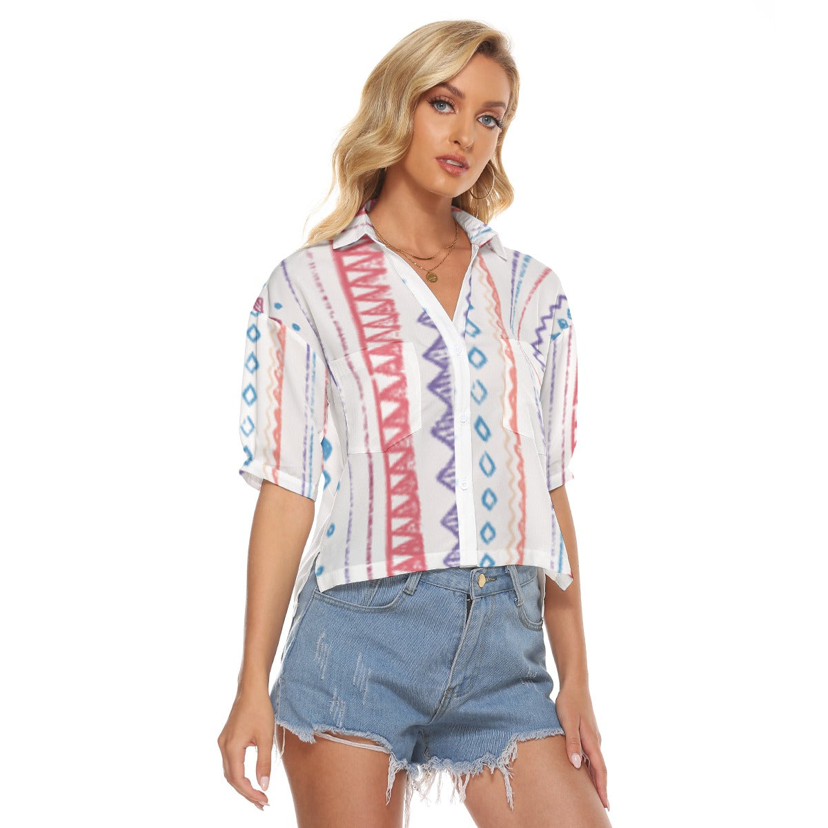 All-Over Print Women's V-neck Shirts