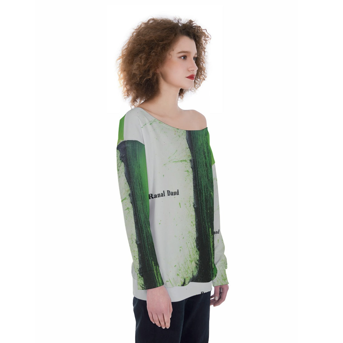 All-Over Print Oversized Women's Off-Shoulder Sweatshirt