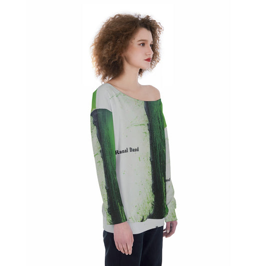 All-Over Print Oversized Women's Off-Shoulder Sweatshirt