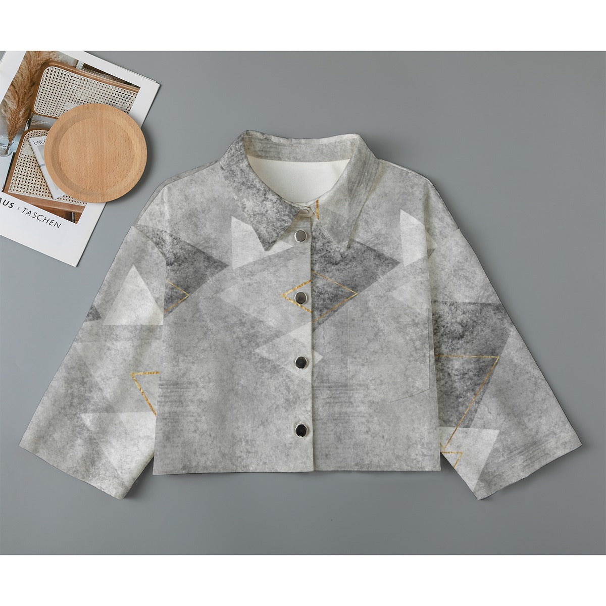 All-Over Print Women's Cropped Jacket | 245GSM Cotton