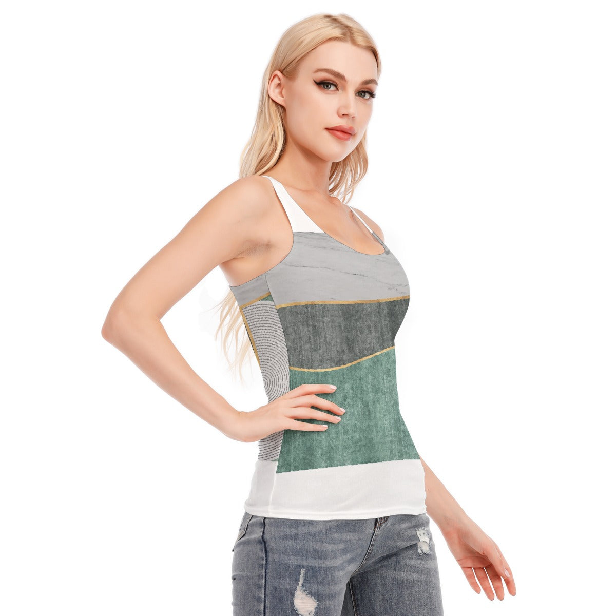 All-Over Print Women's Racer Vest | 190GSM Cotton