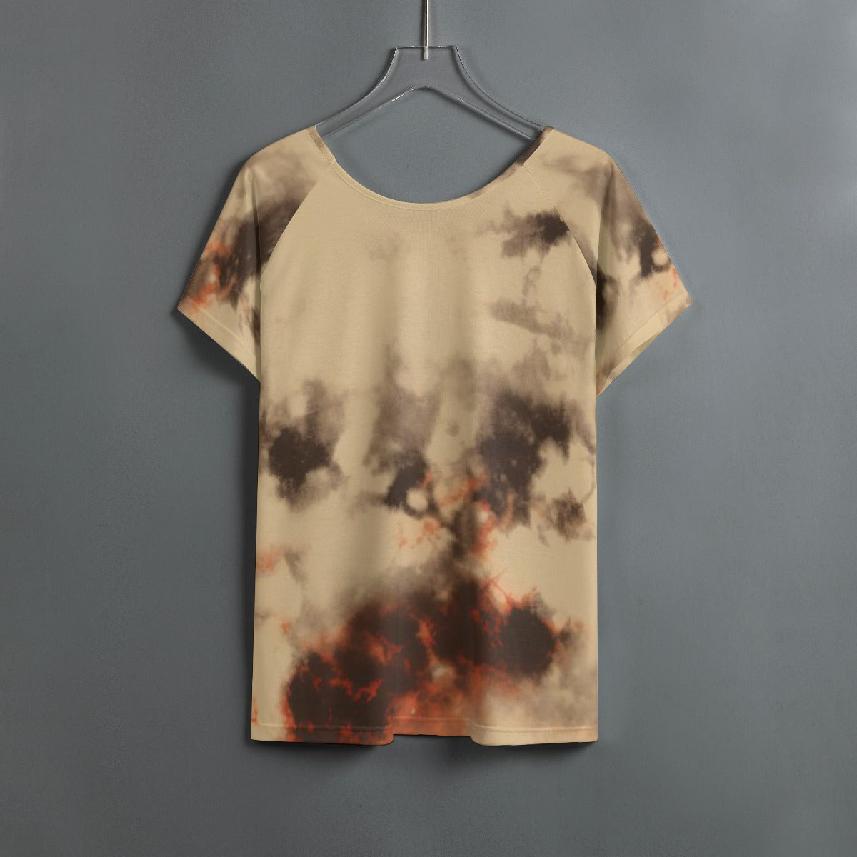 All-Over Print Women's Round Neck T-shirt With Raglan Sleeve