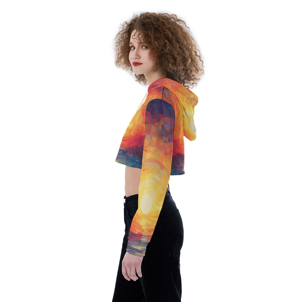 All-Over Print Women's Crop Top Hoodie