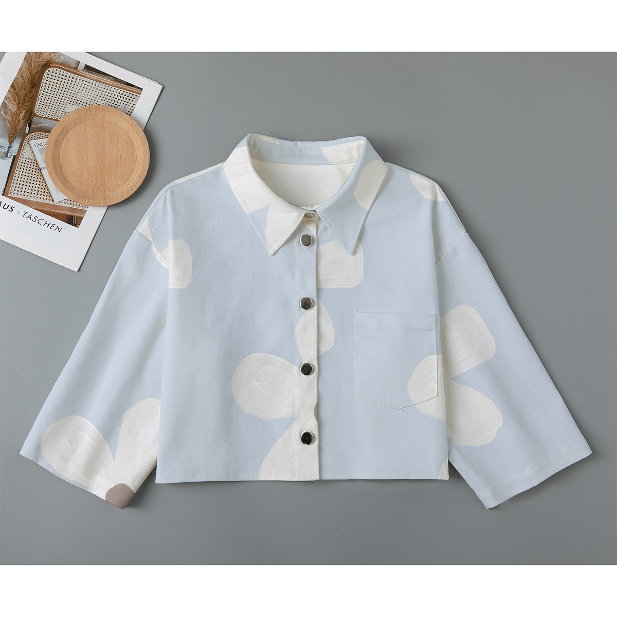 All-Over Print Women's Cropped Jacket | 245GSM Cotton