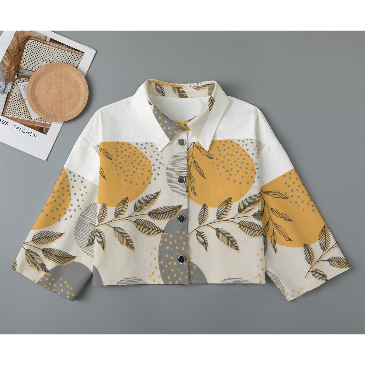 All-Over Print Women's Cropped Jacket | 245GSM Cotton