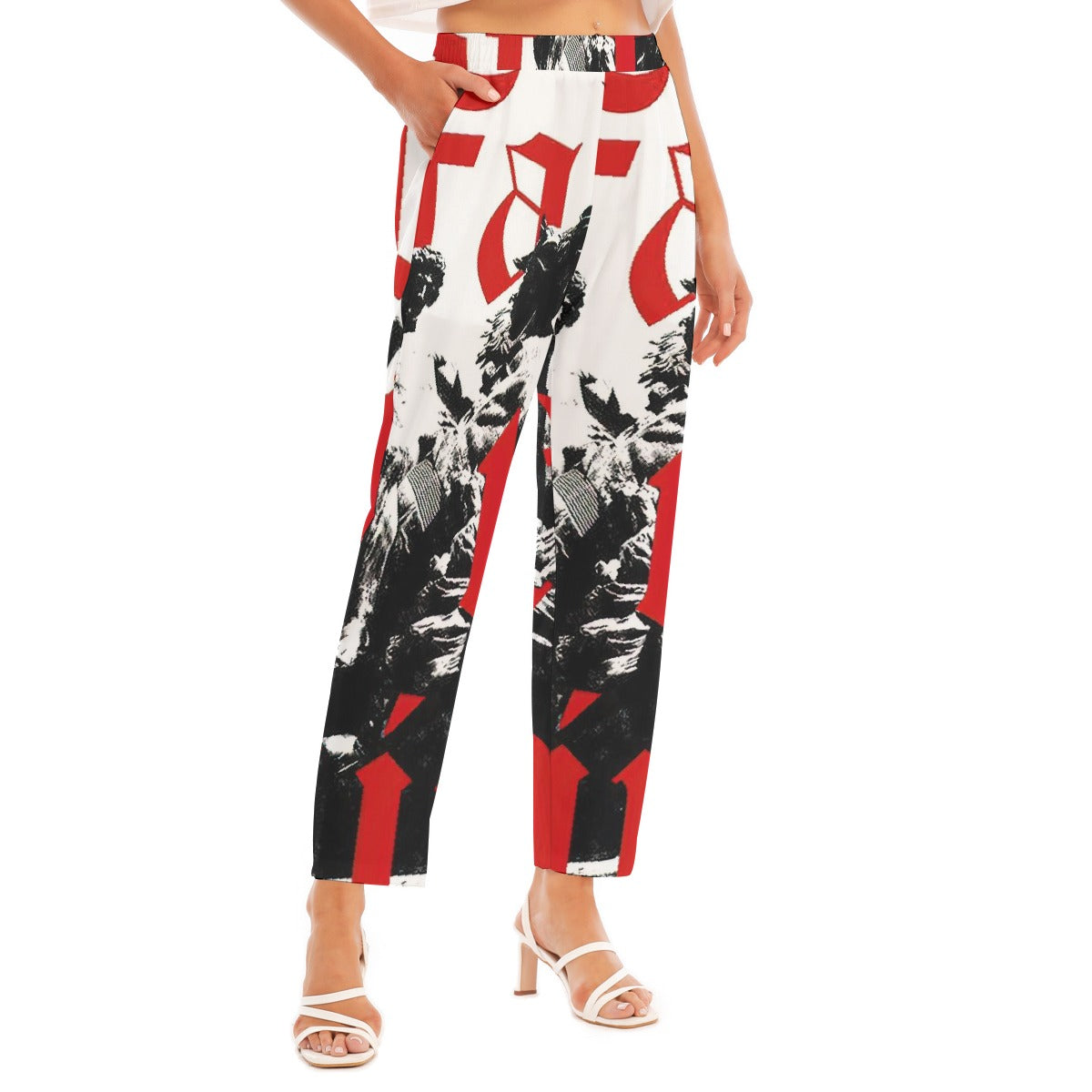 All-Over Print Women's Loose Straight-leg Pants