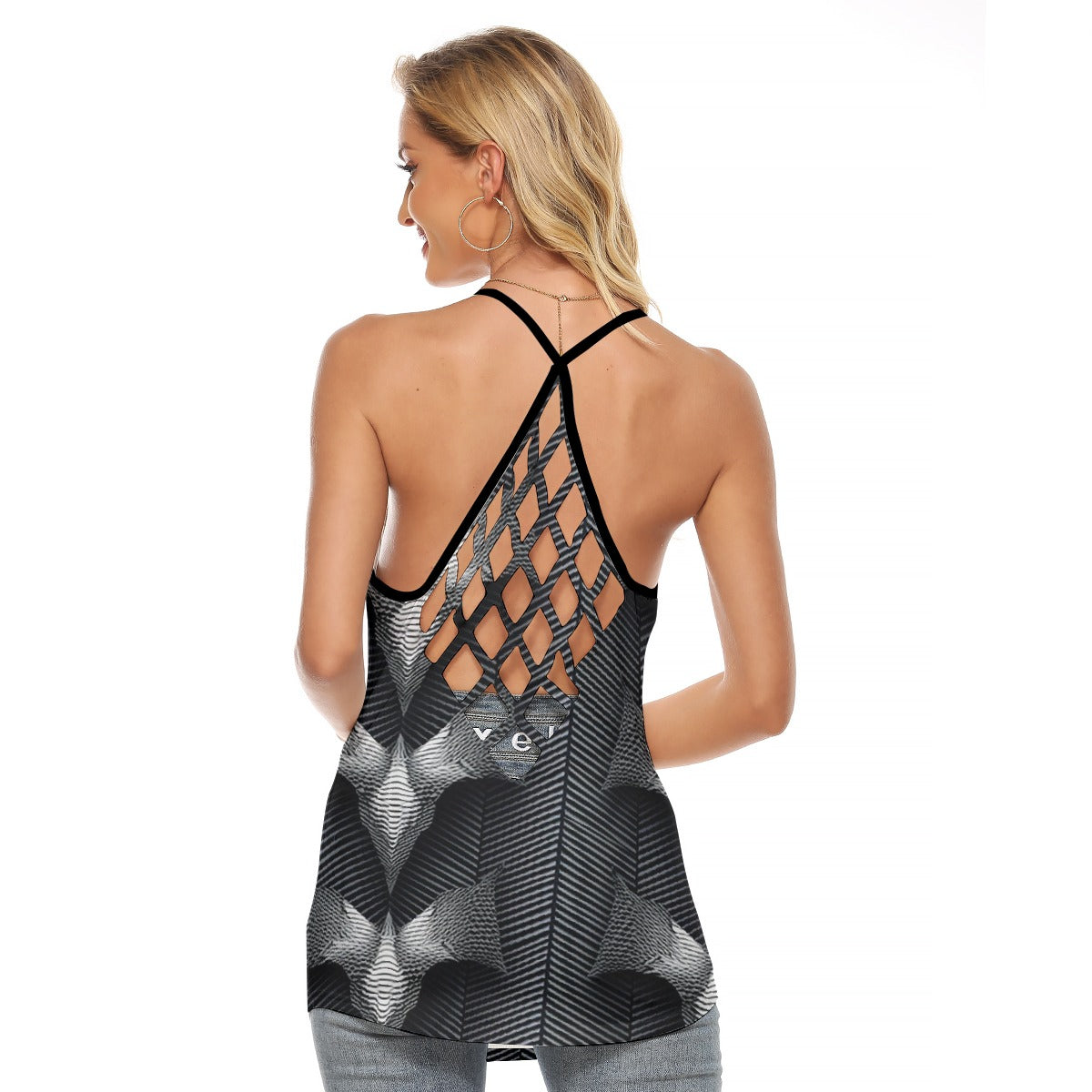 All-Over Print Women's Criss-Cross Open Back Tank Top