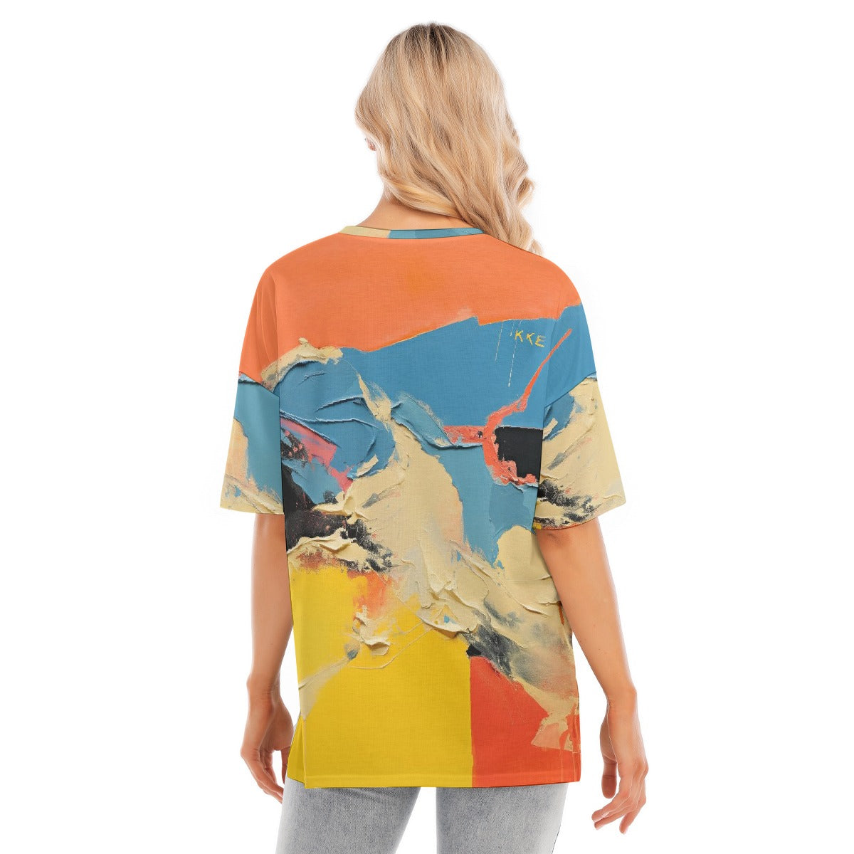 All-Over Print Women's Short Sleeves T-shirt With Hem Split