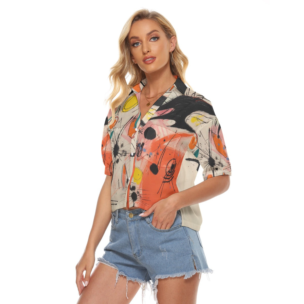 All-Over Print Women's V-neck Shirts