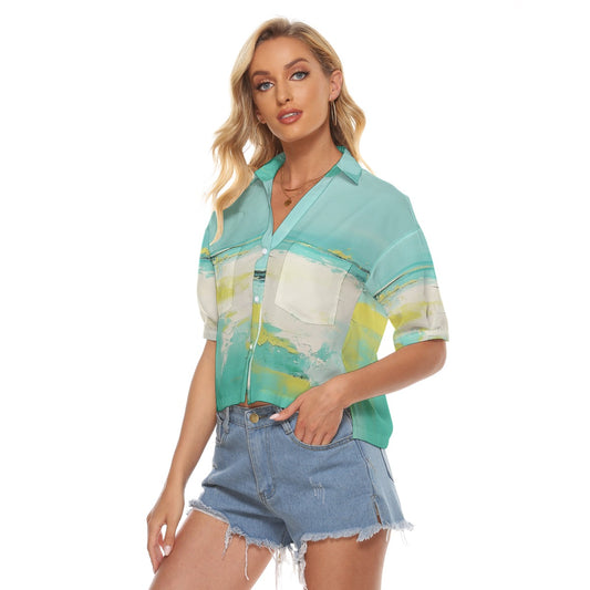 All-Over Print Women's V-neck Shirts