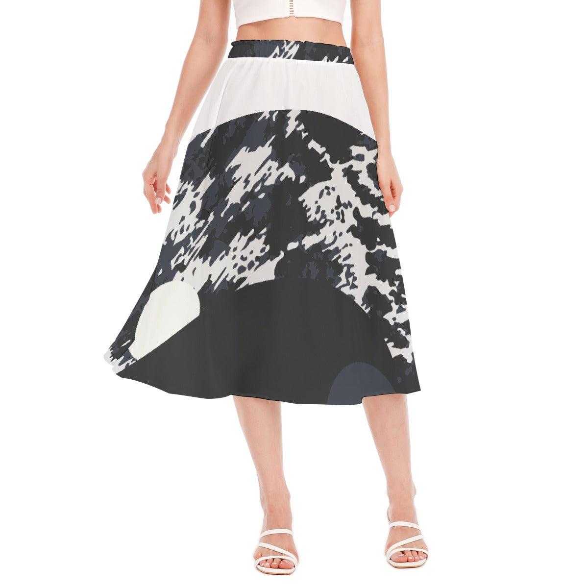 All-Over Print Women's Long Section Chiffon Skirt