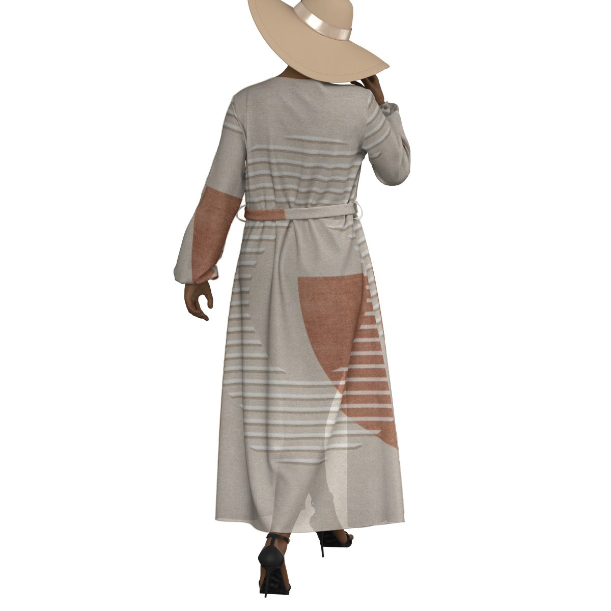 All-Over Print Women's Lace-up Chiffon Robe