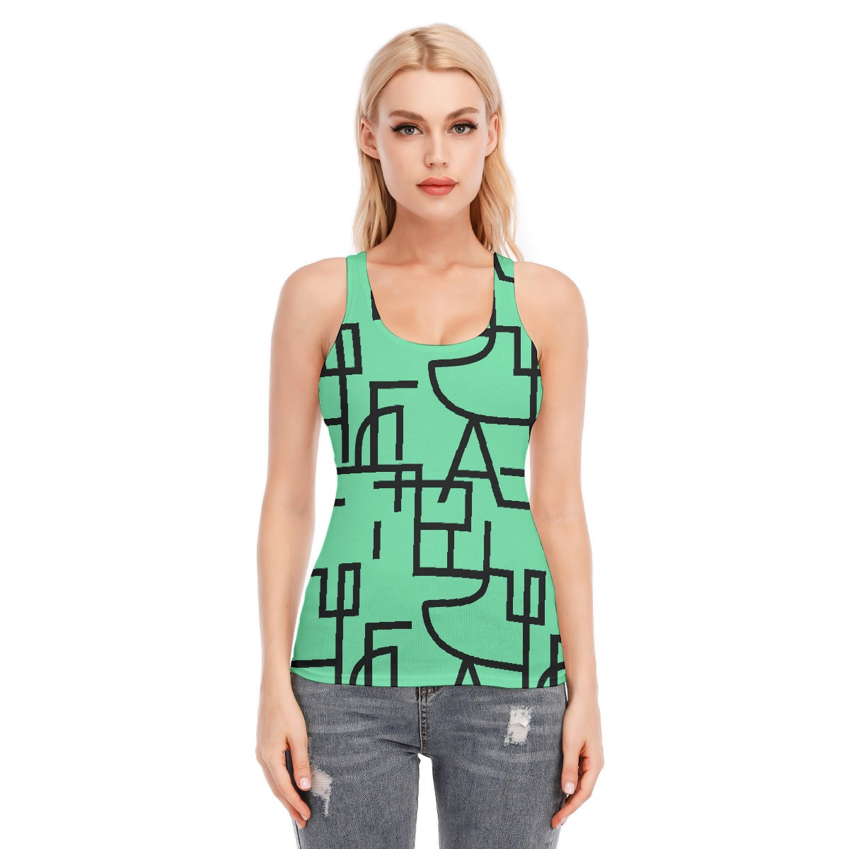 All-Over Print Women's Racer Vest | 190GSM Cotton