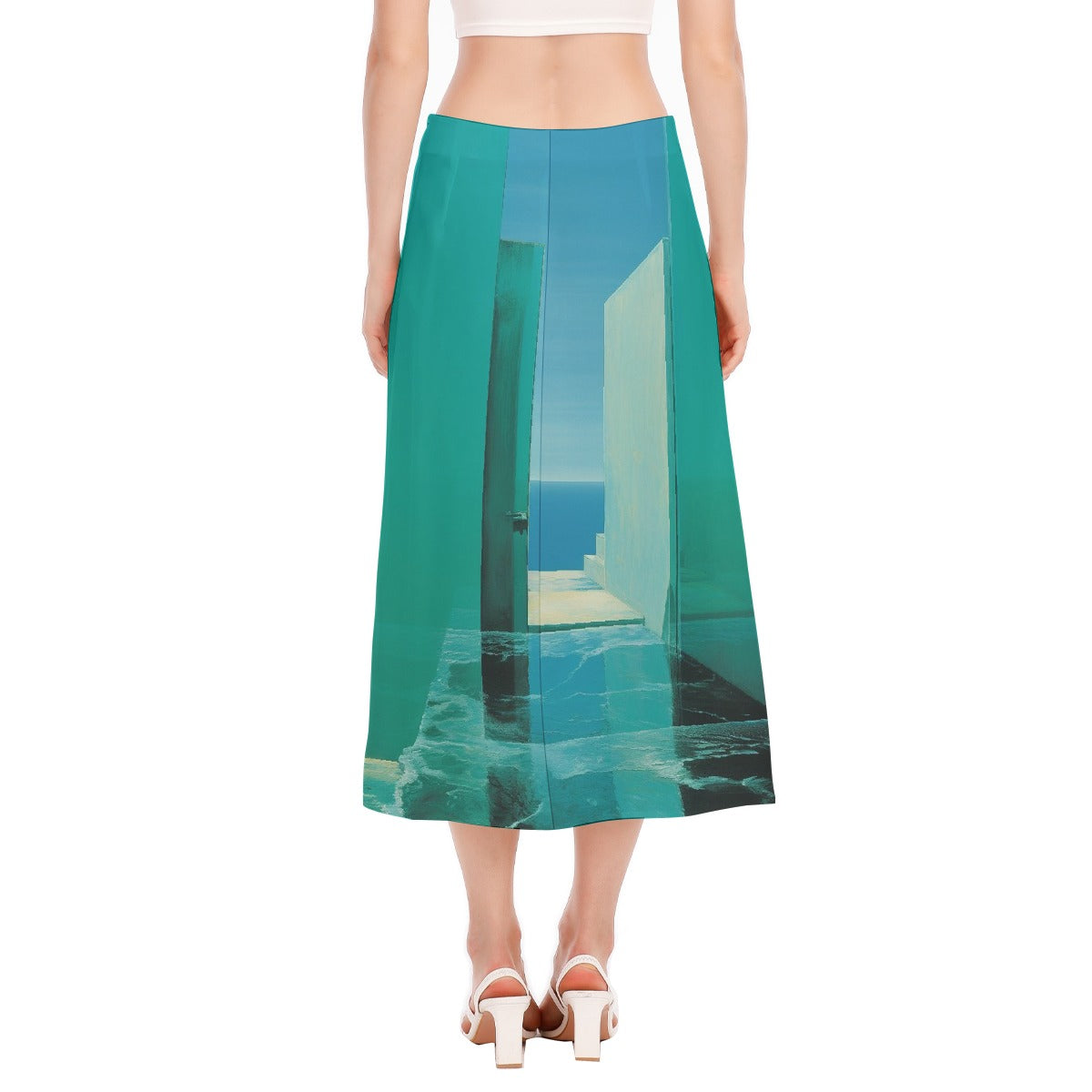 All-Over Print Women's High Slit Long Skirt