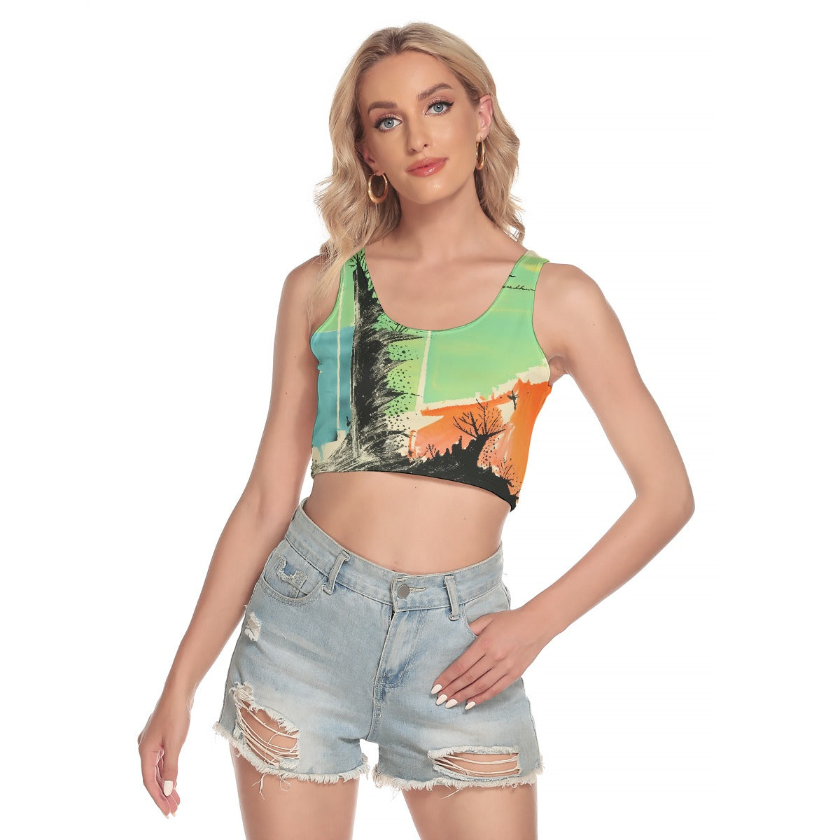 All-Over Print Women's Sport Crop Tank Top