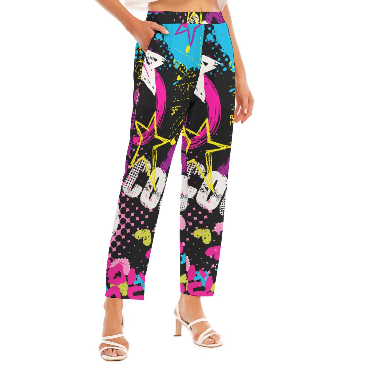 All-Over Print Women's Loose Straight-leg Pants