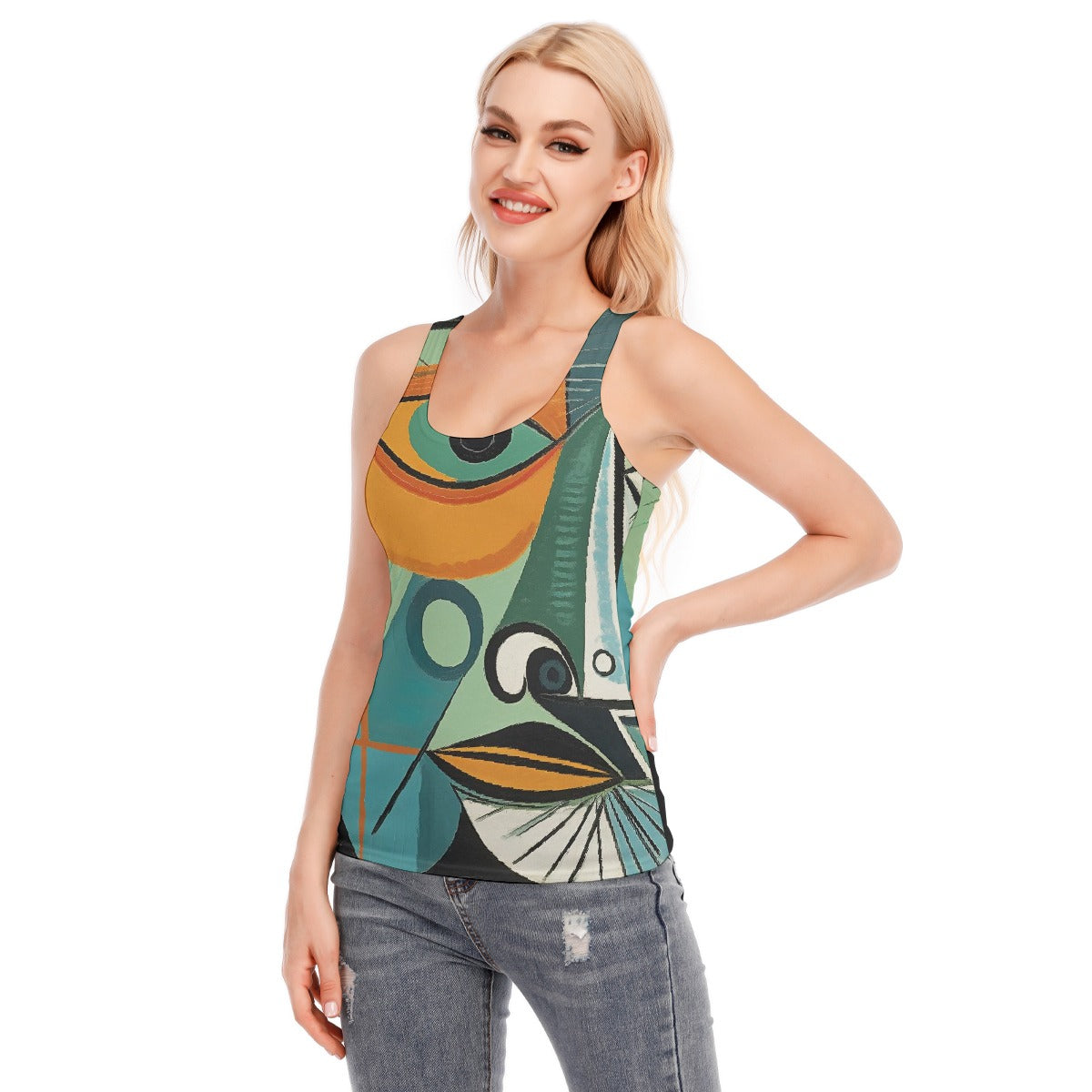 All-Over Print Women's Racer Vest | 190GSM Cotton