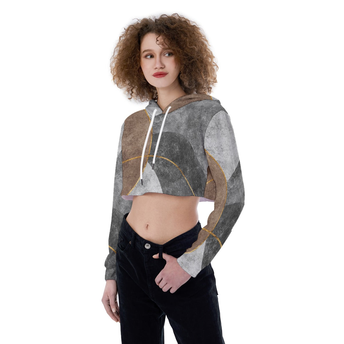 All-Over Print Women's Crop Top Hoodie